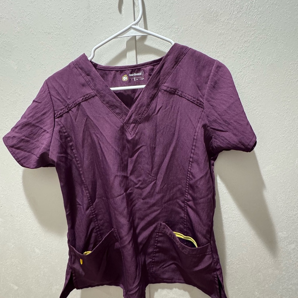 Purple Women’s V-Neck Scrub Top